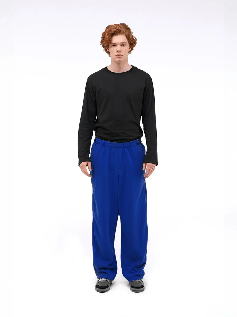 جيستو بنطلون رجالي واسع بقصة مريحة بخصر مطاطي